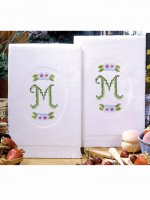 C4 - Conjunto de 2 toalhas de rosto monograma